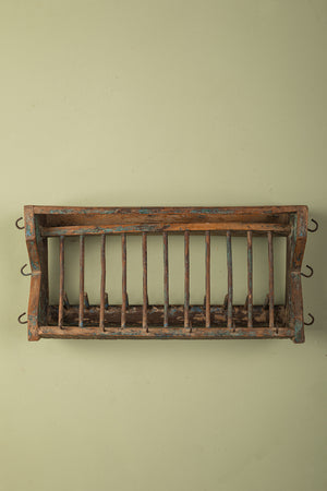 Vintage Wooden Small Kitchenware Wall Rack
