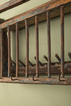 Vintage Wooden Small Kitchenware Wall Rack