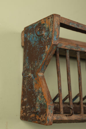 Vintage Wooden Small Kitchenware Wall Rack