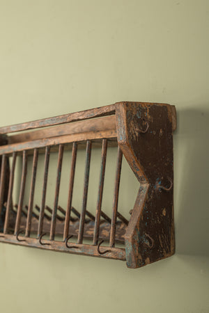 Vintage Wooden Small Kitchenware Wall Rack