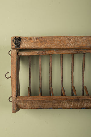 Vintage Wooden Small Kitchenware Wall Rack