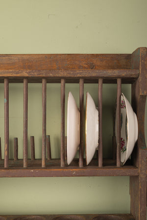 Wooden Vintage Kitchenware Wall Rack