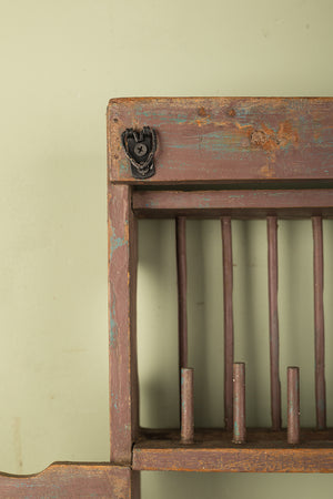 Wooden Vintage Kitchenware Wall Rack