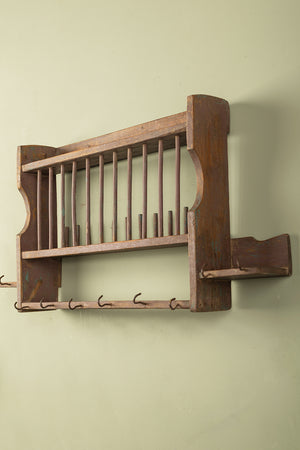 Wooden Vintage Kitchenware Wall Rack