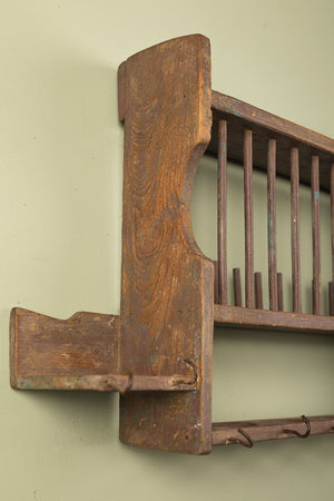 Wooden Vintage Kitchenware Wall Rack