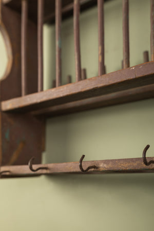Wooden Vintage Kitchenware Wall Rack
