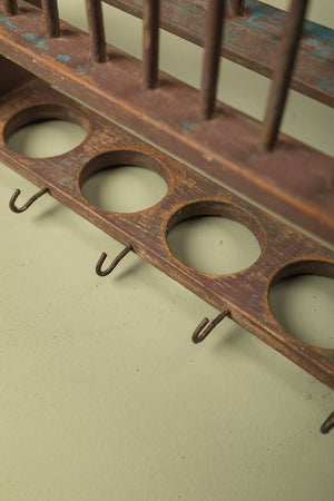 Wooden Vintage Kitchenware Wall Rack