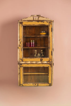 Vintage Cream & Yellow Wall Showcase
