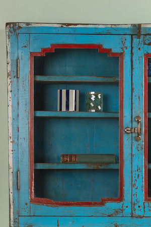 Blue & Red Vintage Wall Showcase
