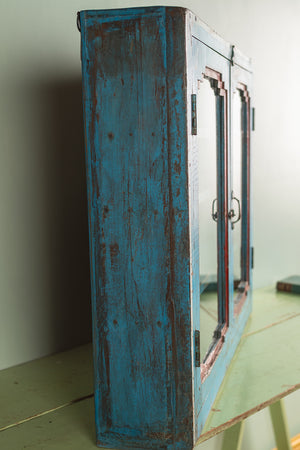 Blue & Red Vintage Wall Showcase