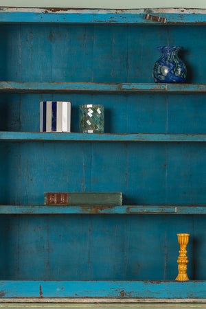 Blue & Red Vintage Wall Showcase