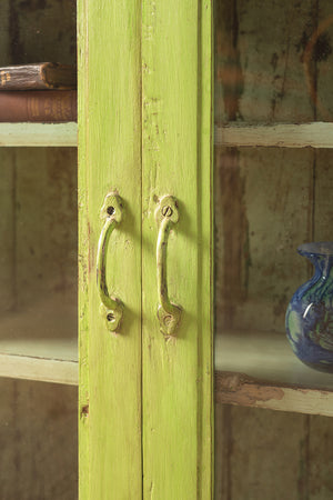 Bright Green Vintage Wide Showcase Cabinet