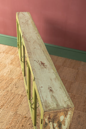 Bright Green Vintage Wide Showcase Cabinet