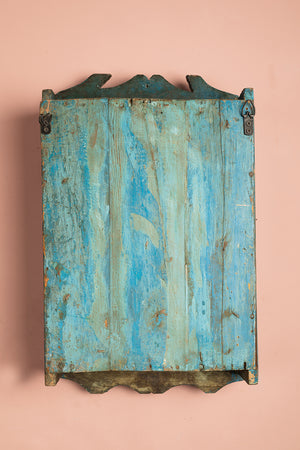 Bright Blue Vintage Wall Showcase