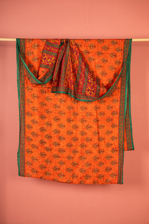 Vintage Rayon Sari - 5 Metres Long - 4731