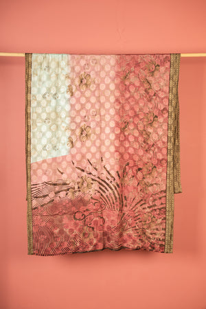 Vintage Rayon Sari - 5 Metres Long - 4732