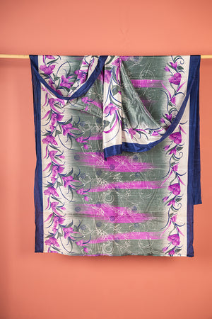 Vintage Rayon Sari - 5 Metres Long - 4735
