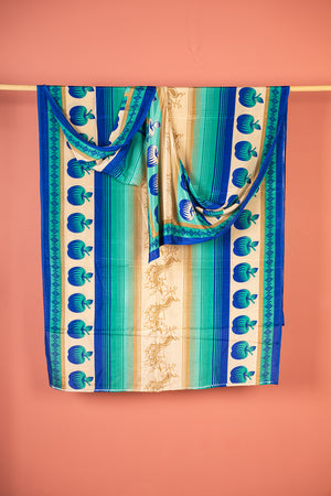 Vintage Rayon Sari - 5 Metres Long - 4738