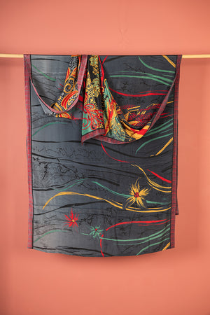 Vintage Rayon Sari - 5 Metres Long - 4741