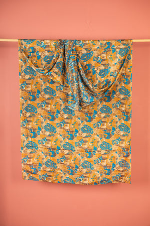 Vintage Rayon Sari - 5 Metres Long - 4763