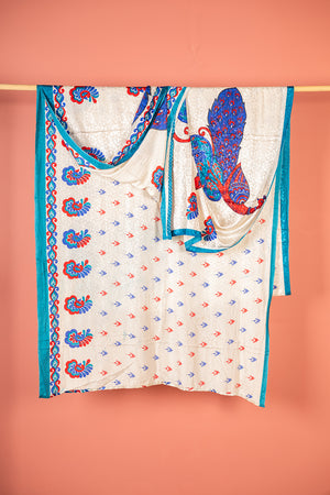 Vintage Rayon Sari - 5 Metres Long - 4782