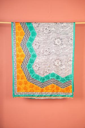 Vintage Rayon Sari - 5 Metres Long - 4796