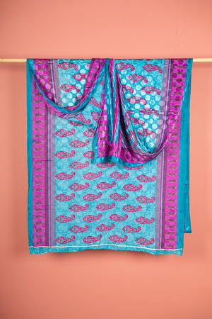 Vintage Rayon Sari - 5 Metres Long - 4801