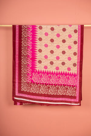Vintage Rayon Sari - 5 Metres Long - 4840