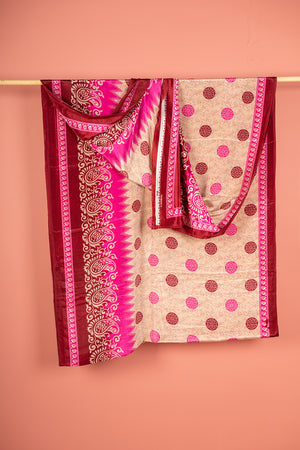 Vintage Rayon Sari - 5 Metres Long - 4840