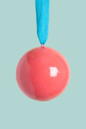 Pink and Turquoise Large Colourblock Bauble