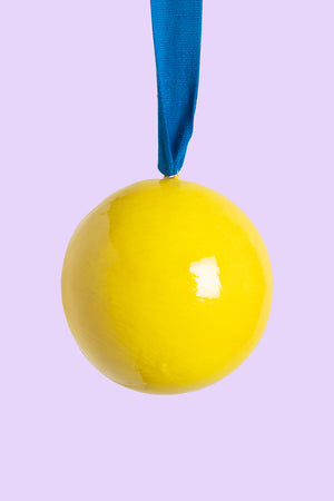 Yellow and Blue Large Colourblock Bauble
