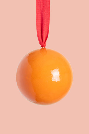 Orange and Red Large Colourblock Bauble