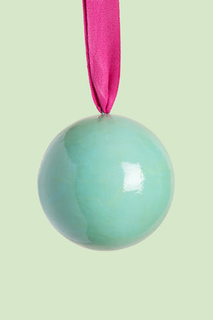 Turquoise and Pink Large Colourblock Bauble