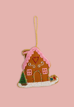 Pink Gingerbread House Decoration (Virgin Plastic Free)