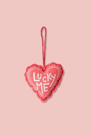 'Lucky Me' Embroidered Felt Decoration