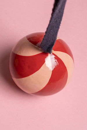 Crimson & Blush Swirl Bauble