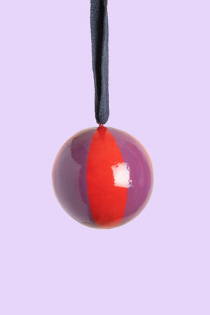 Violet & Crimson Beachball Bauble
