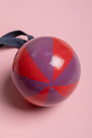 Violet & Crimson Beachball Bauble