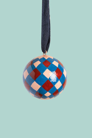 Scarlet, Cobalt & Blush Gingham Bauble