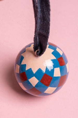 Scarlet, Cobalt & Blush Gingham Bauble