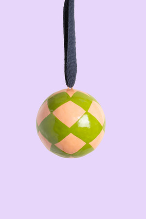 Olive & Blush Harlequin Bauble
