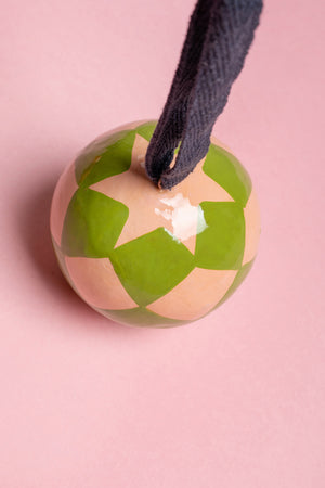 Olive & Blush Harlequin Bauble