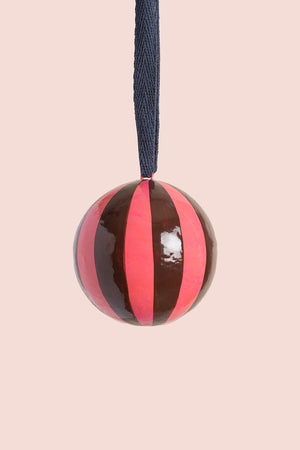 Cocoa & Mulberry Stripe Bauble