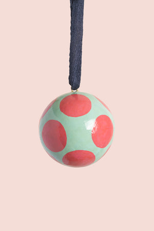 Mulberry & Aqua Spotted Bauble