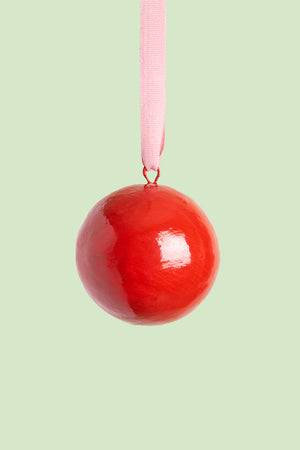 Scarlet and Blush Colourblock Bauble