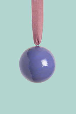 Indigo and Mauve Colourblock Bauble