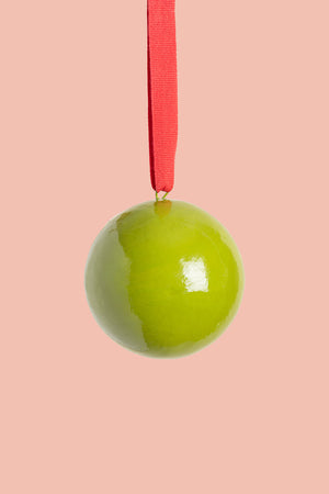 Olive and Red Colourblock Bauble