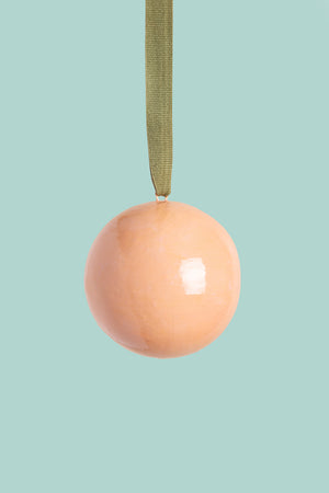 Peach and Olive Colourblock Bauble