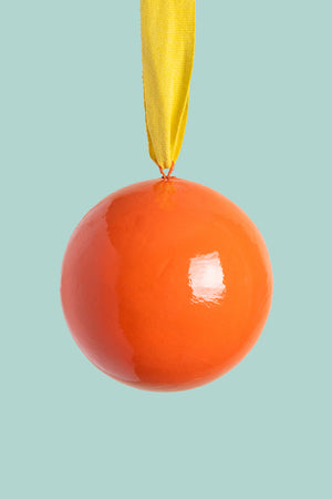 Mango and Yellow Large Colourblock Bauble