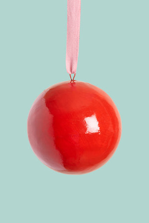 Scarlet and Blush Large Colourblock Bauble